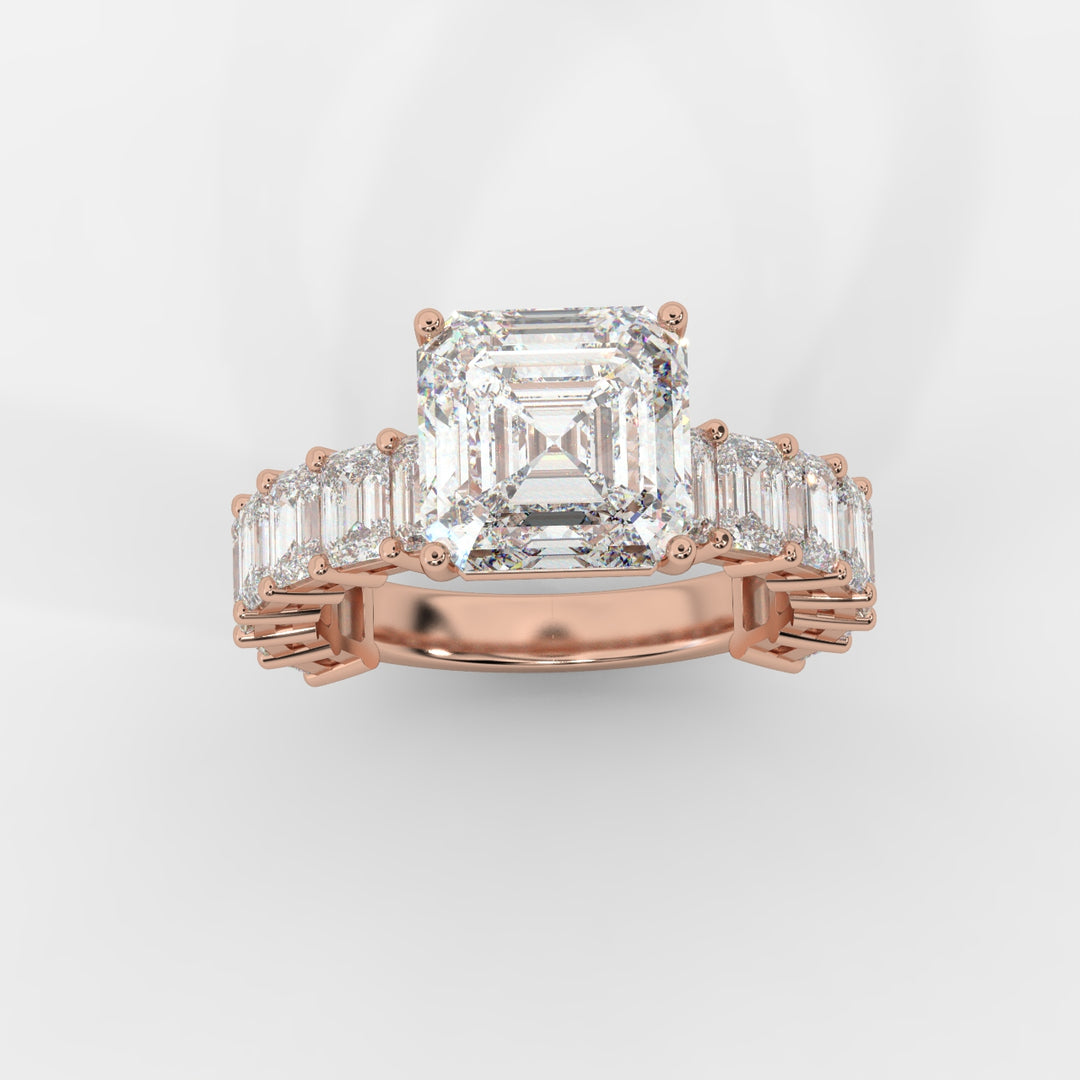 Asscher Cut with Emerald Eternity Ring