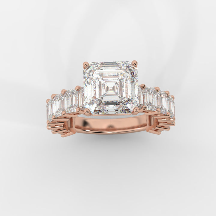 Asscher Cut with Emerald Eternity Ring