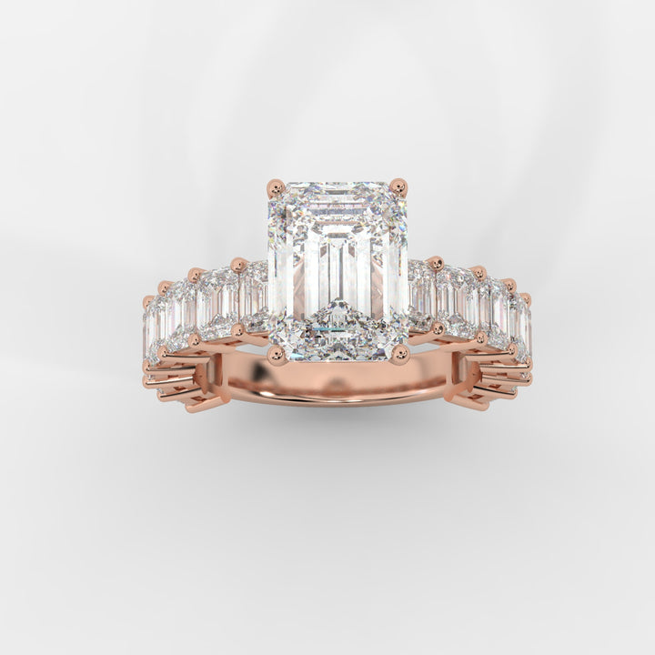 Emerald Cut with Emerald Eternity Ring