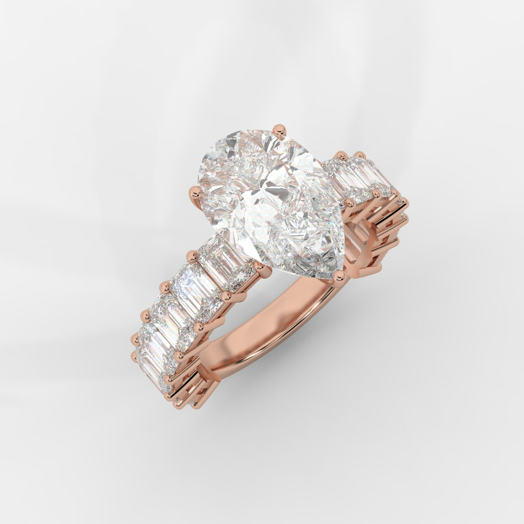 Pear Cut with Emerald Eternity Ring