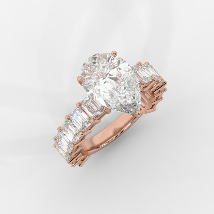 Pear Cut with Emerald Eternity Ring