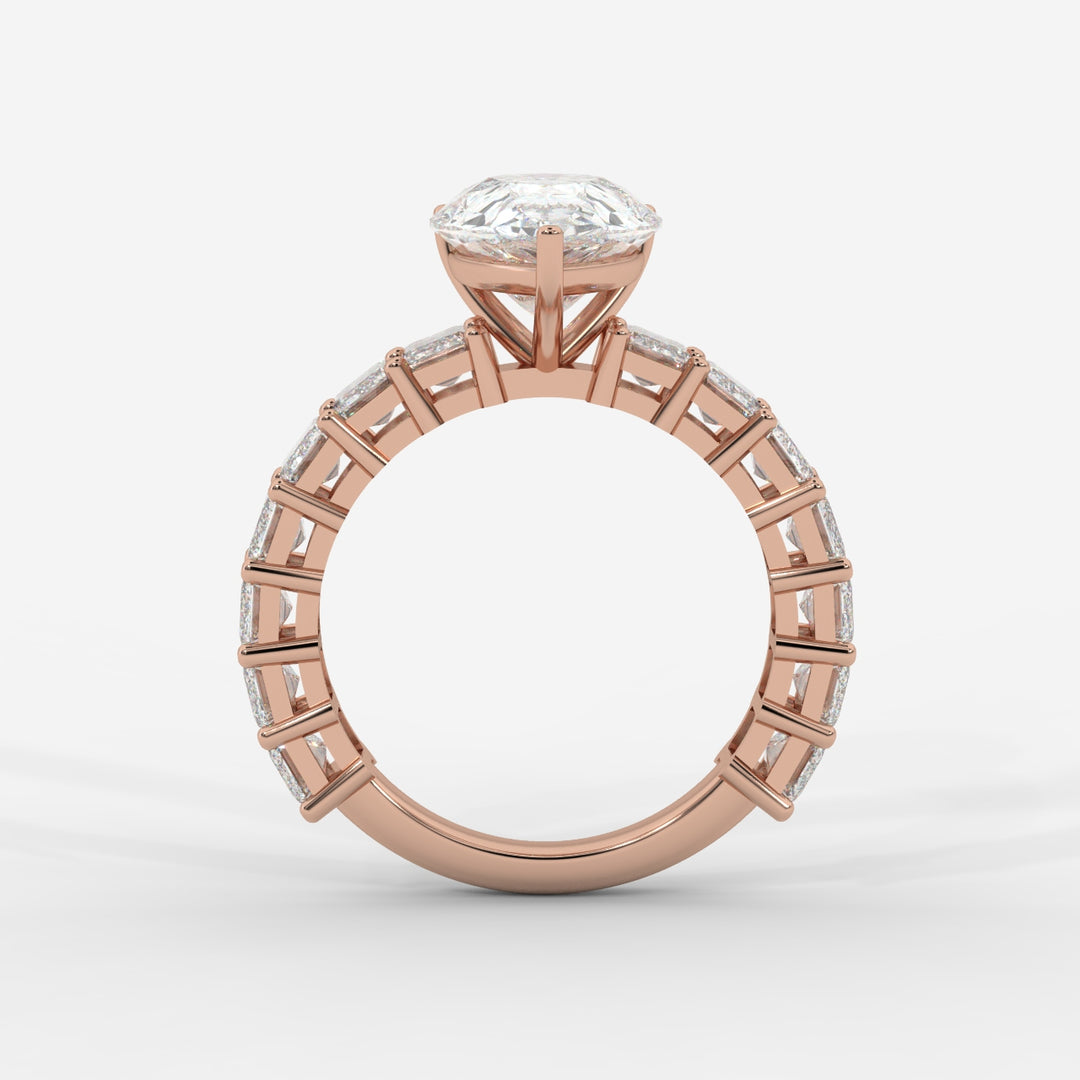Pear Cut with Emerald Eternity Ring