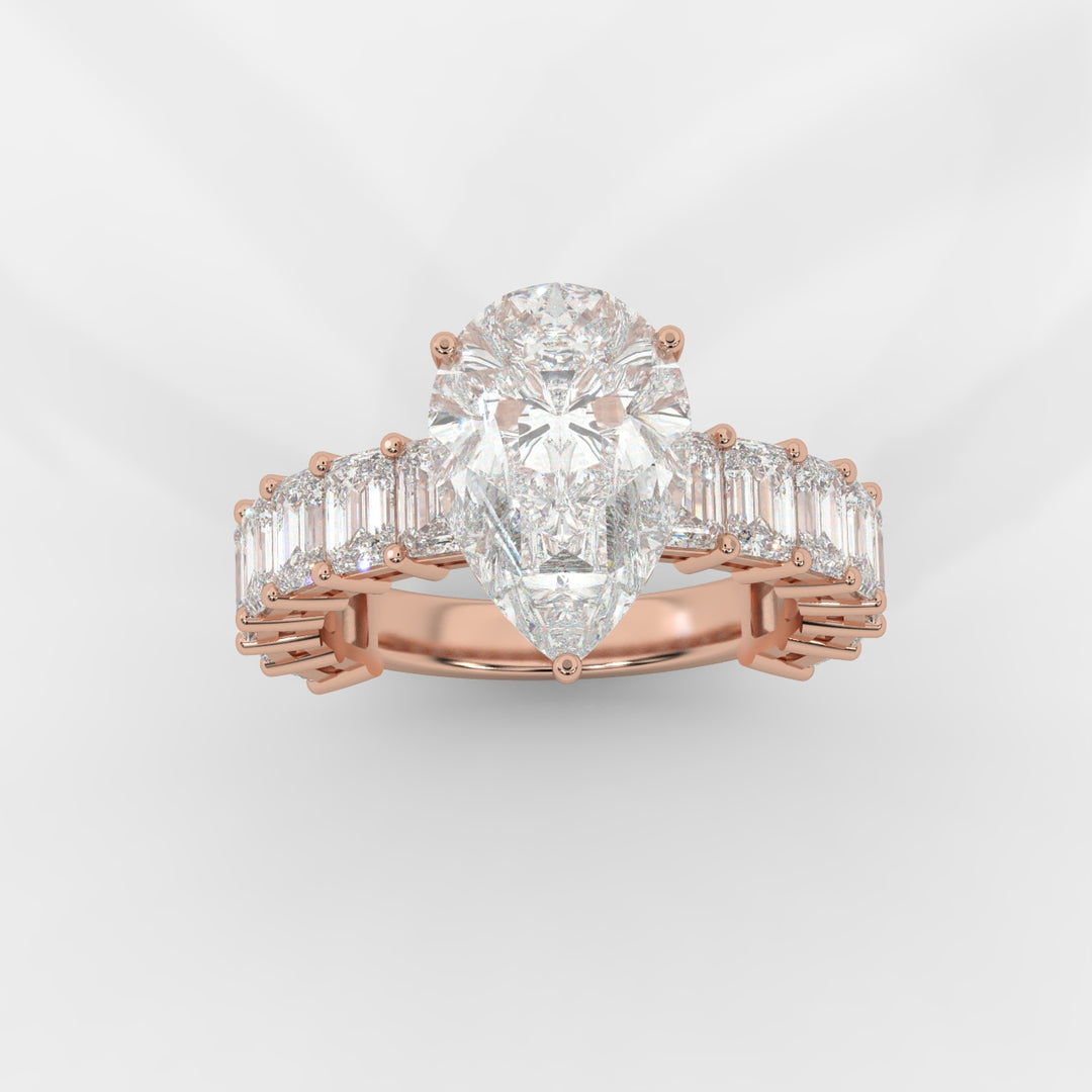 Pear Cut with Emerald Eternity Ring