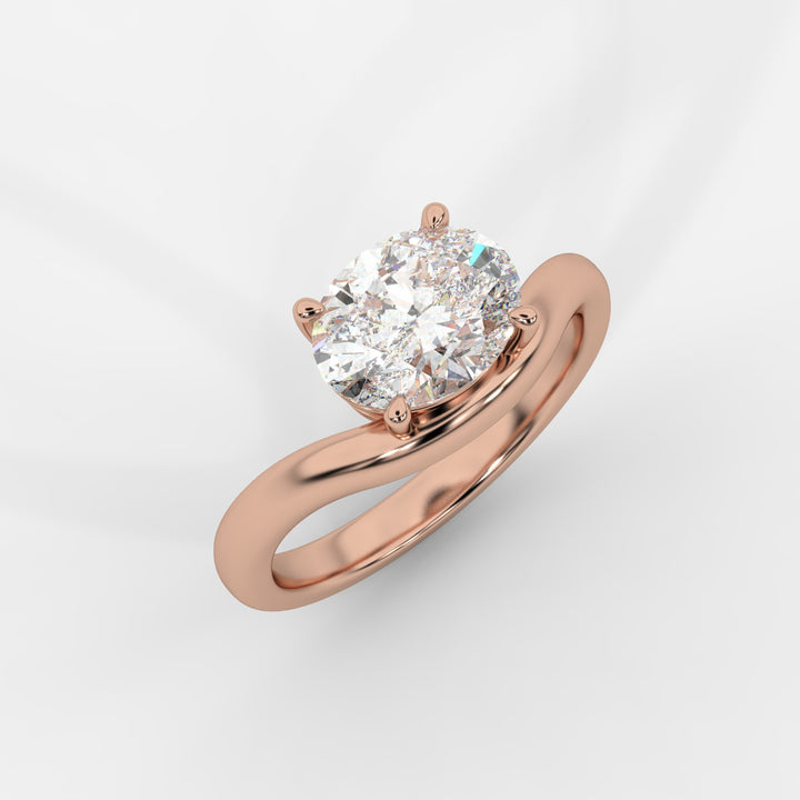 Solitaire Floating Silhouette Oval Ring