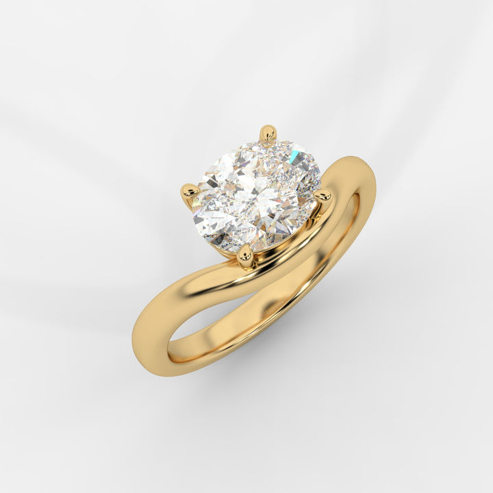 Solitaire Floating Silhouette Oval Ring