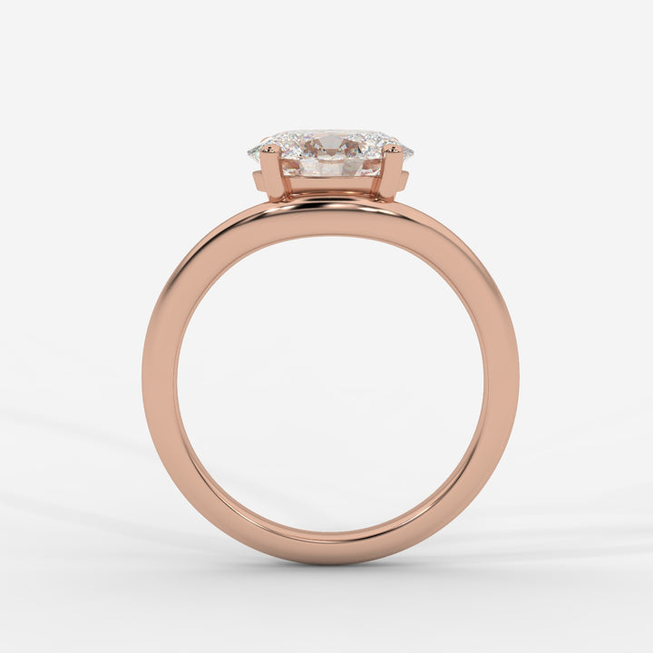 Solitaire Floating Silhouette Oval Ring