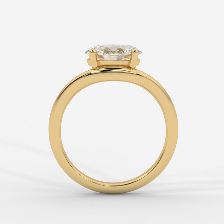 Solitaire Floating Silhouette Oval Ring