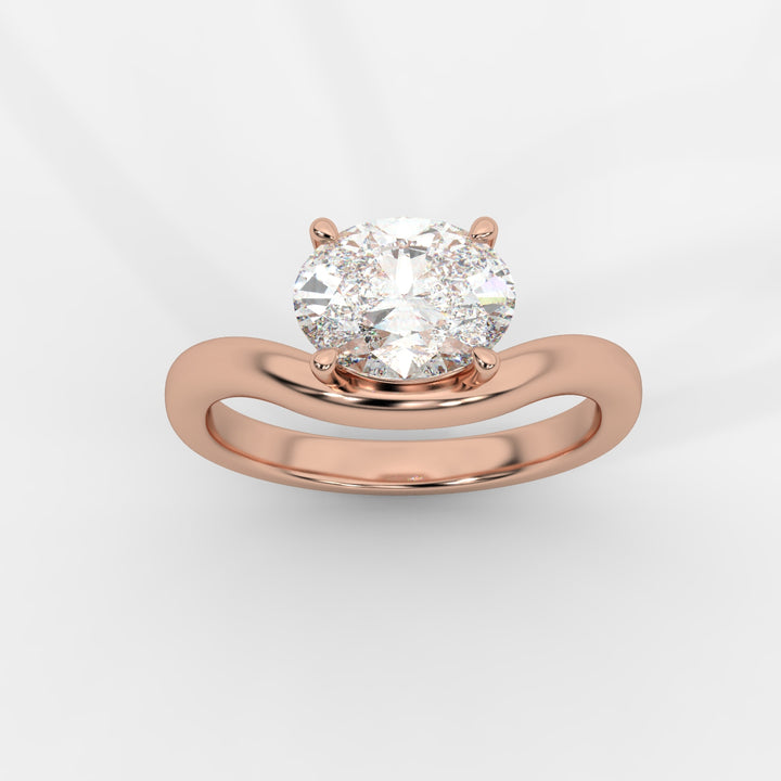 Solitaire Floating Silhouette Oval Ring