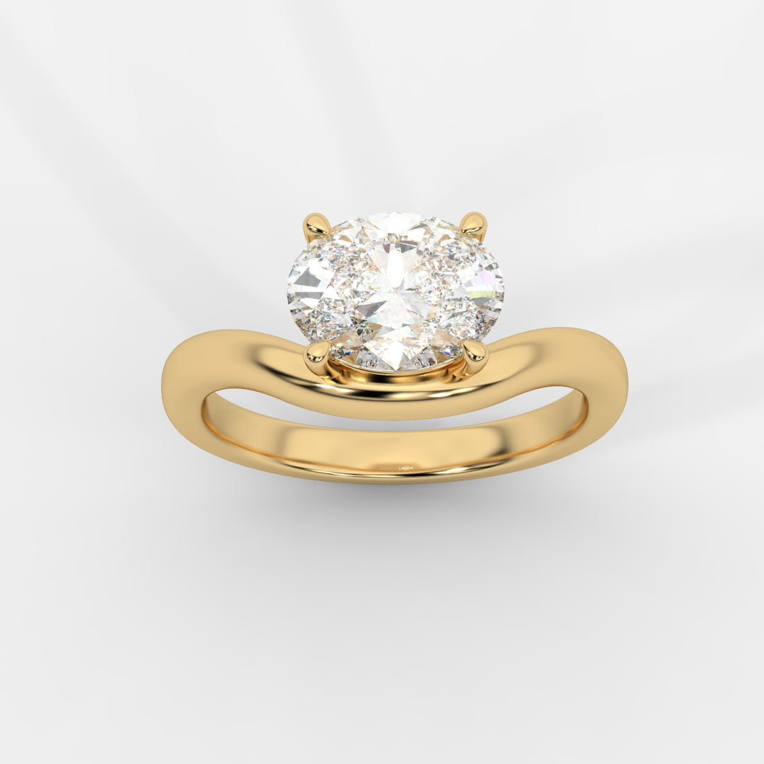 Solitaire Floating Silhouette Oval Ring