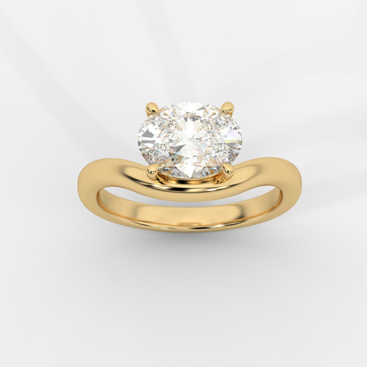 Solitaire Floating Silhouette Oval Ring