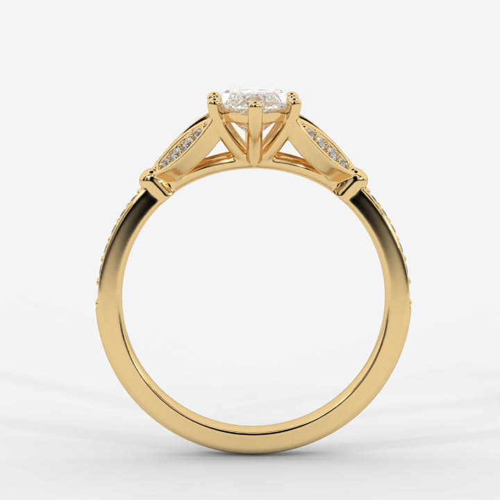 Nature Inspired Marquise and Pave Ring