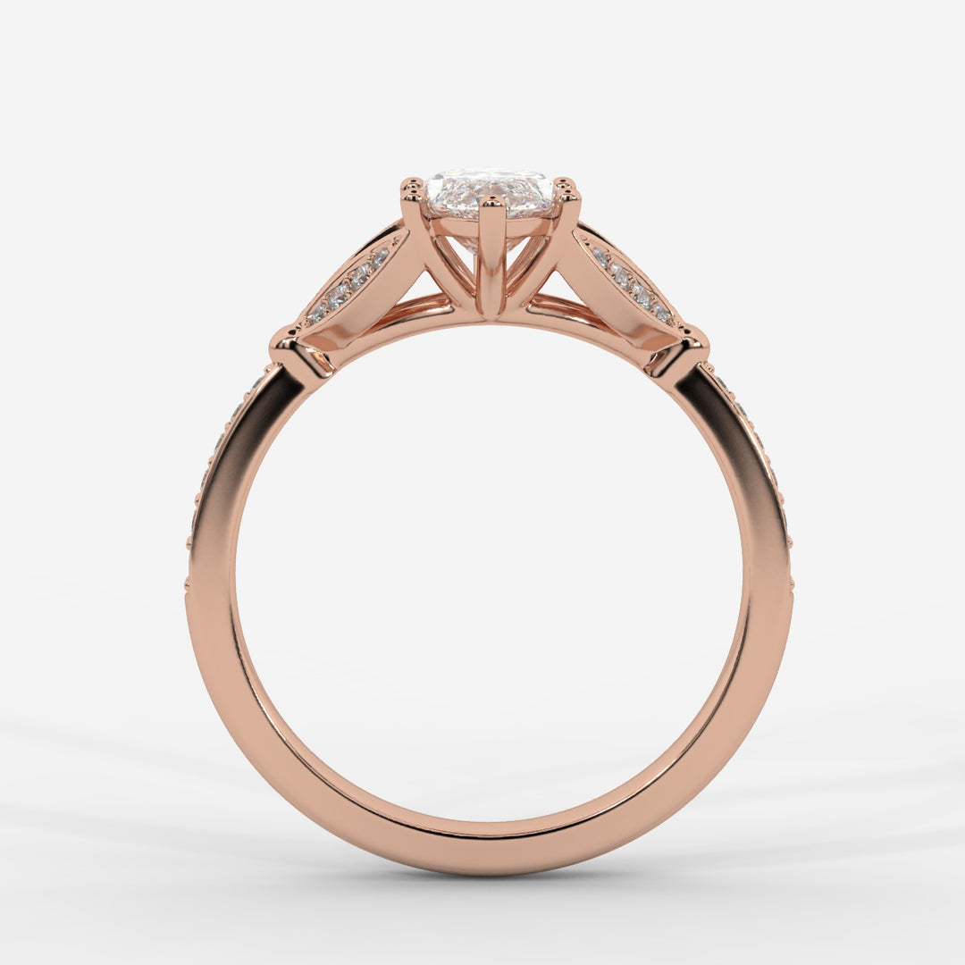 Nature Inspired Marquise and Pave Ring