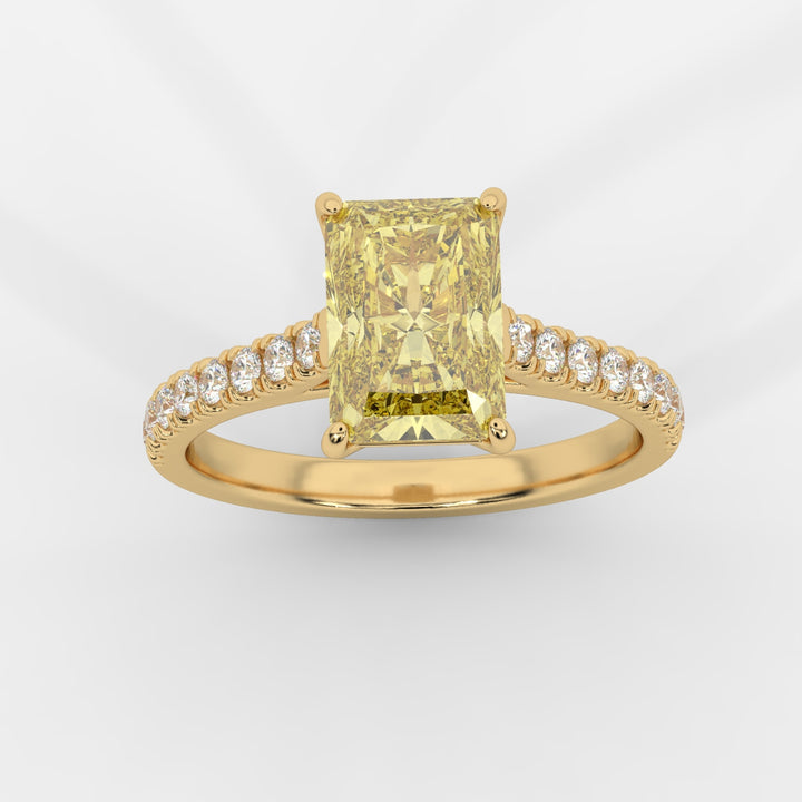 Yellow Radiant with Pave Ring