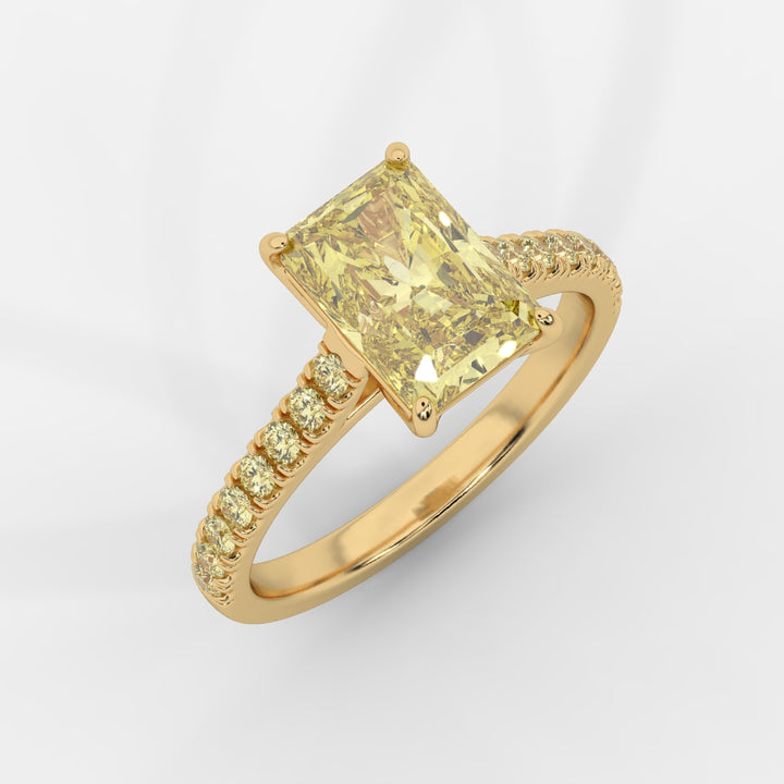 Yellow Radiant with Yellow Pave Ring