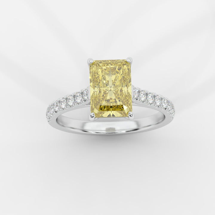 Yellow Radiant with Pave Ring