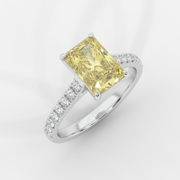 Yellow Radiant with Pave Ring