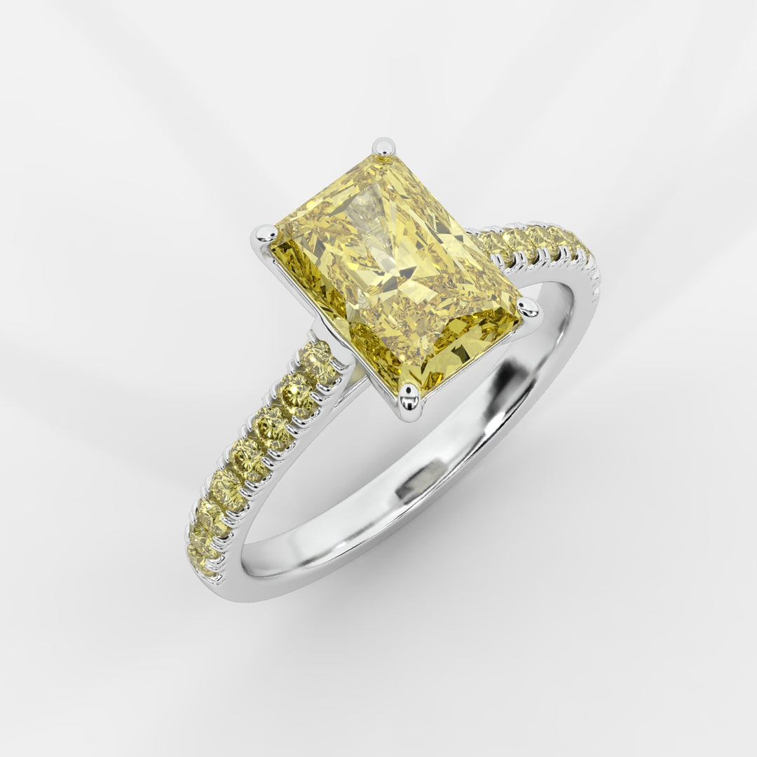 Yellow Radiant with Yellow Pave Ring