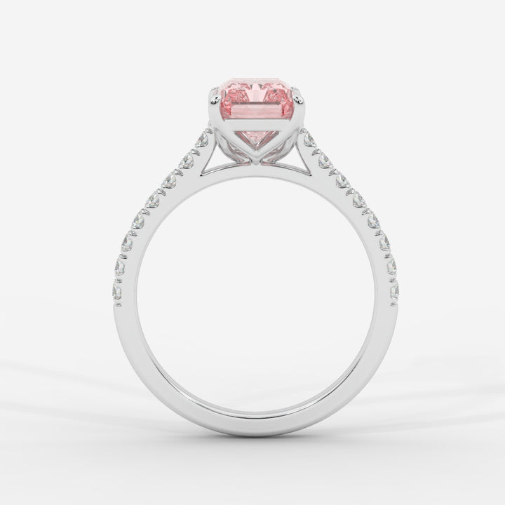 Pink Radiant with Pave Ring