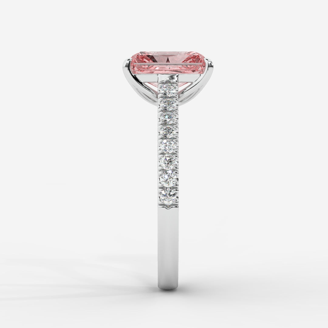 Pink Radiant with Pave Ring