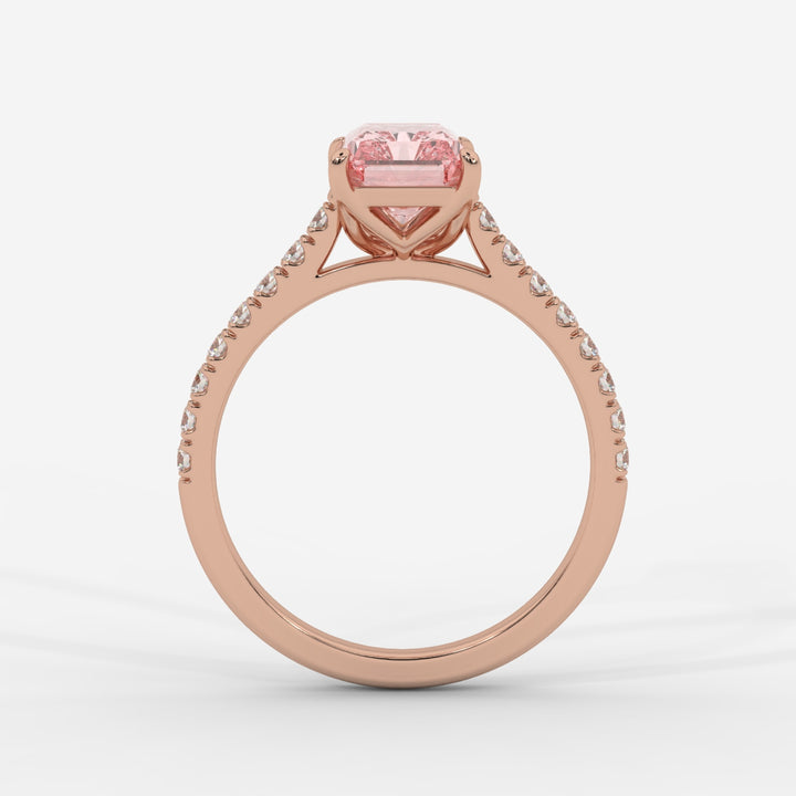 Pink Radiant with Pave Ring