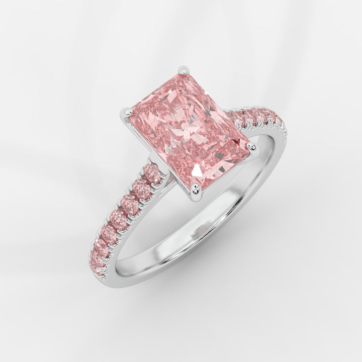 Pink Radiant with Pink Pave Ring