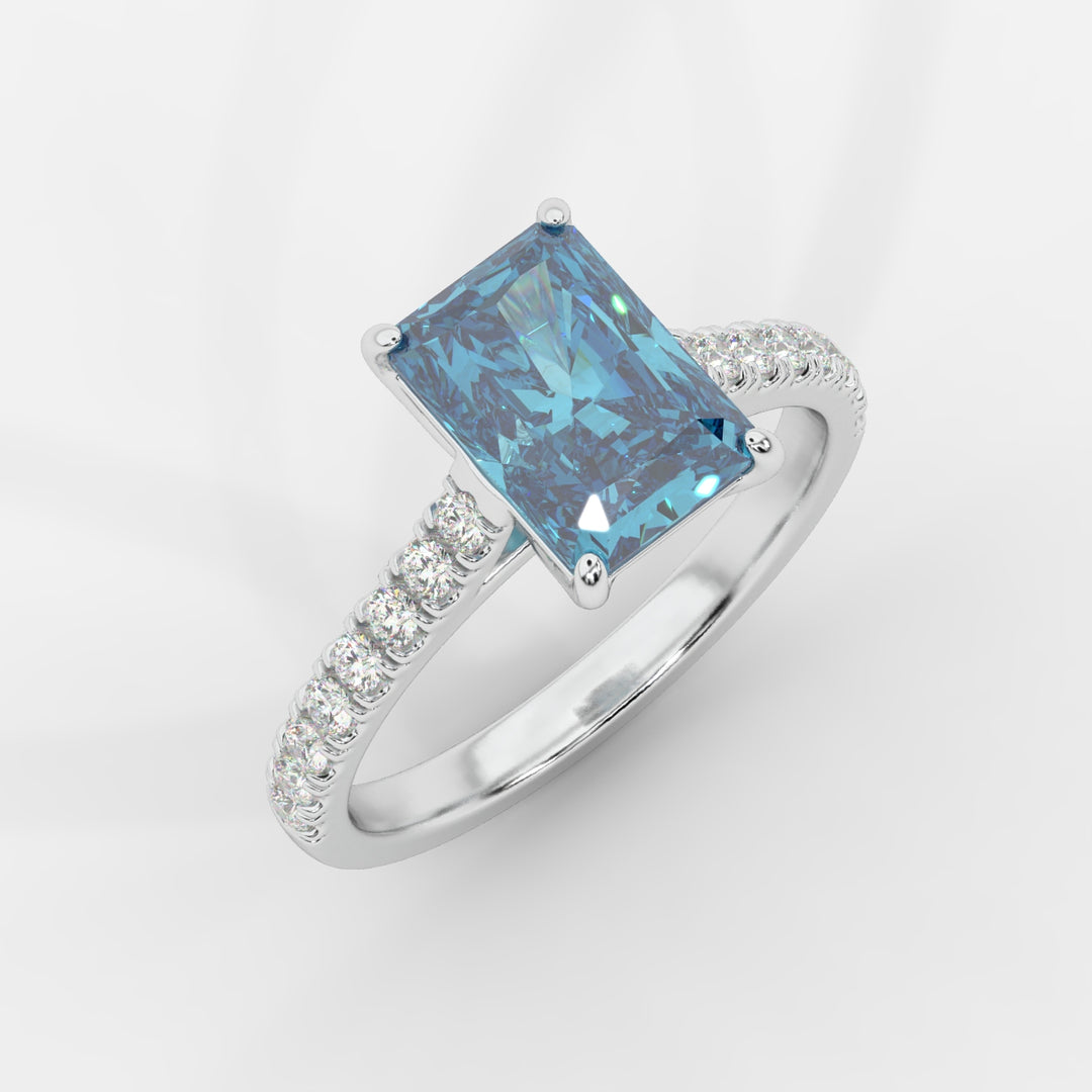 Blue Radiant with Pave Ring