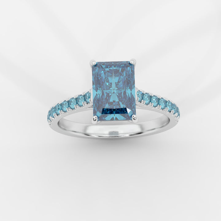 Blue Radiant with Blue Pave Ring