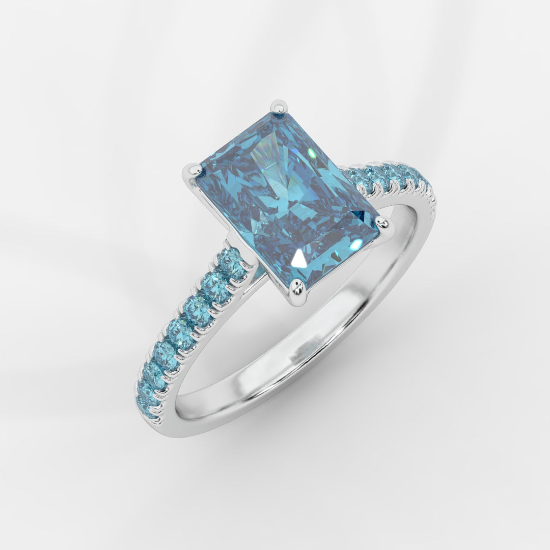 Blue Radiant with Blue Pave Ring