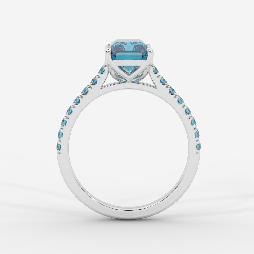 Blue Radiant with Blue Pave Ring