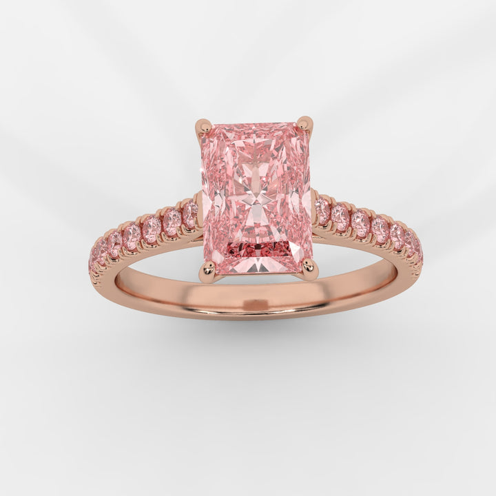 Pink Radiant with Pink Pave Ring