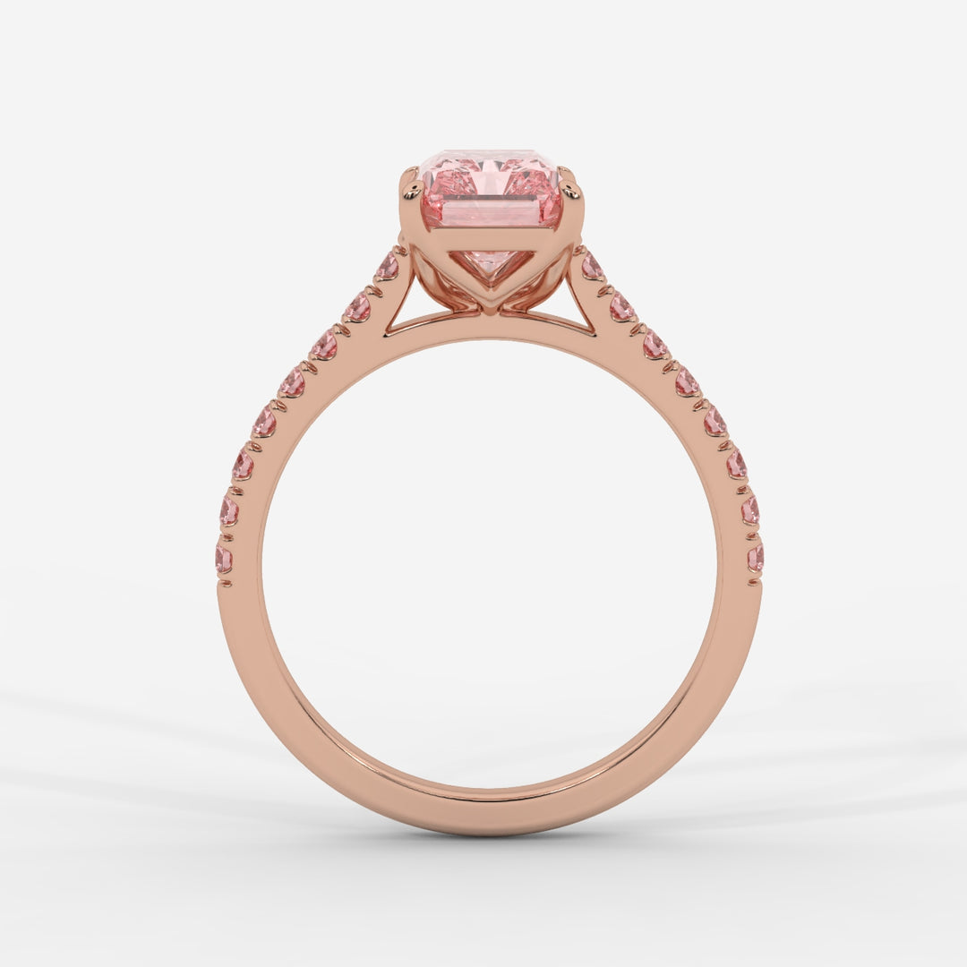 Pink Radiant with Pink Pave Ring