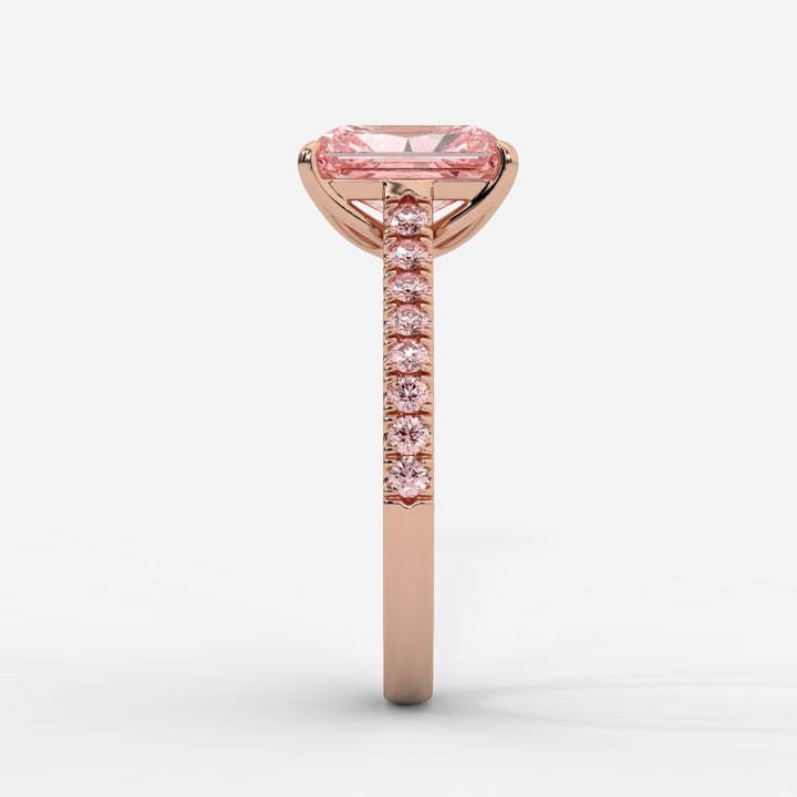 Pink Radiant with Pink Pave Ring