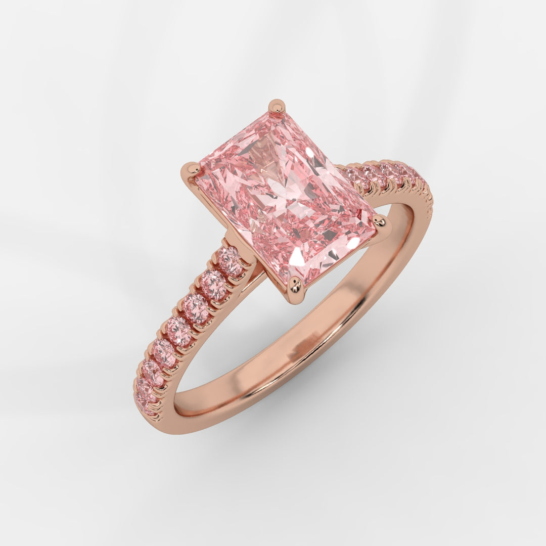 Pink Radiant with Pink Pave Ring