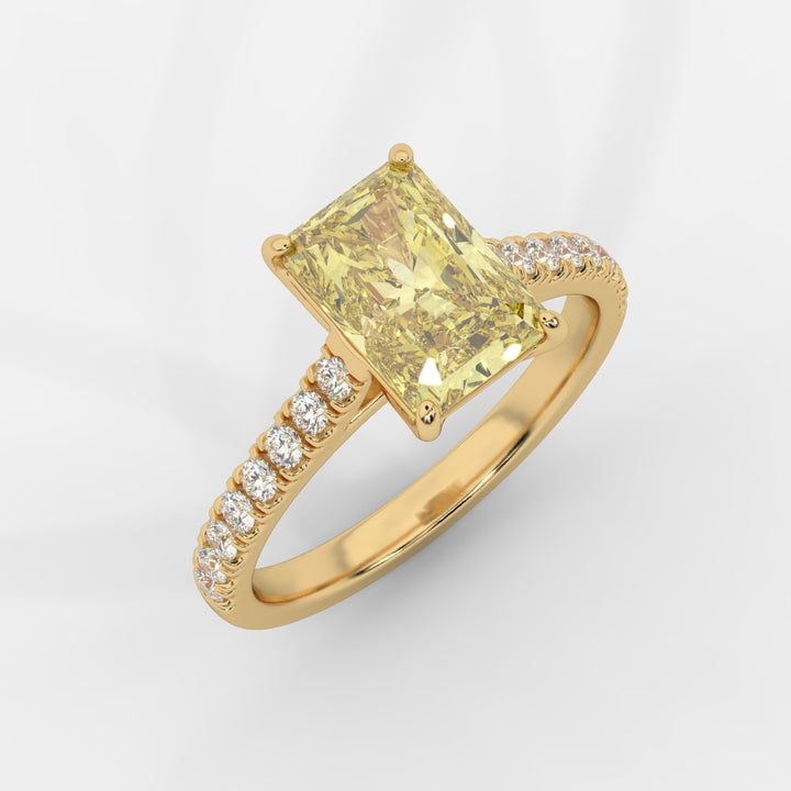 Yellow Radiant with Pave Ring