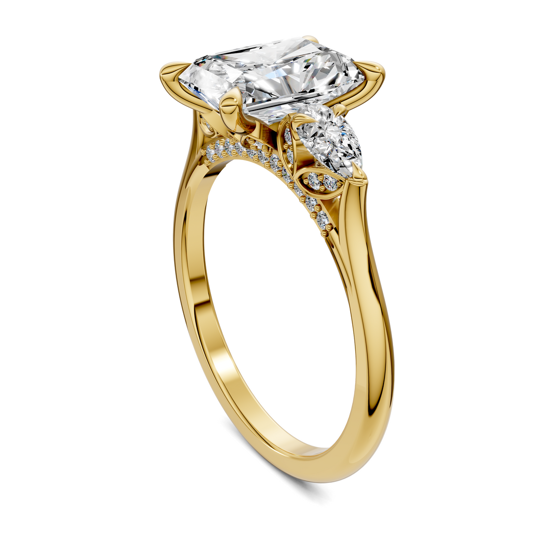 Lesley Nature Three Stone Ring Setting