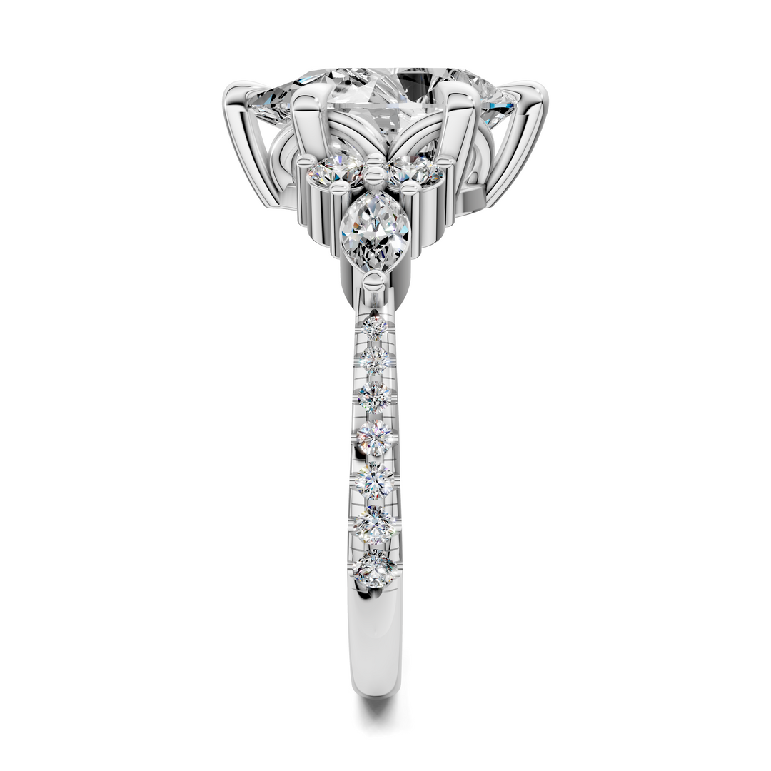 Eileen Round and Marquise Cluster Ring