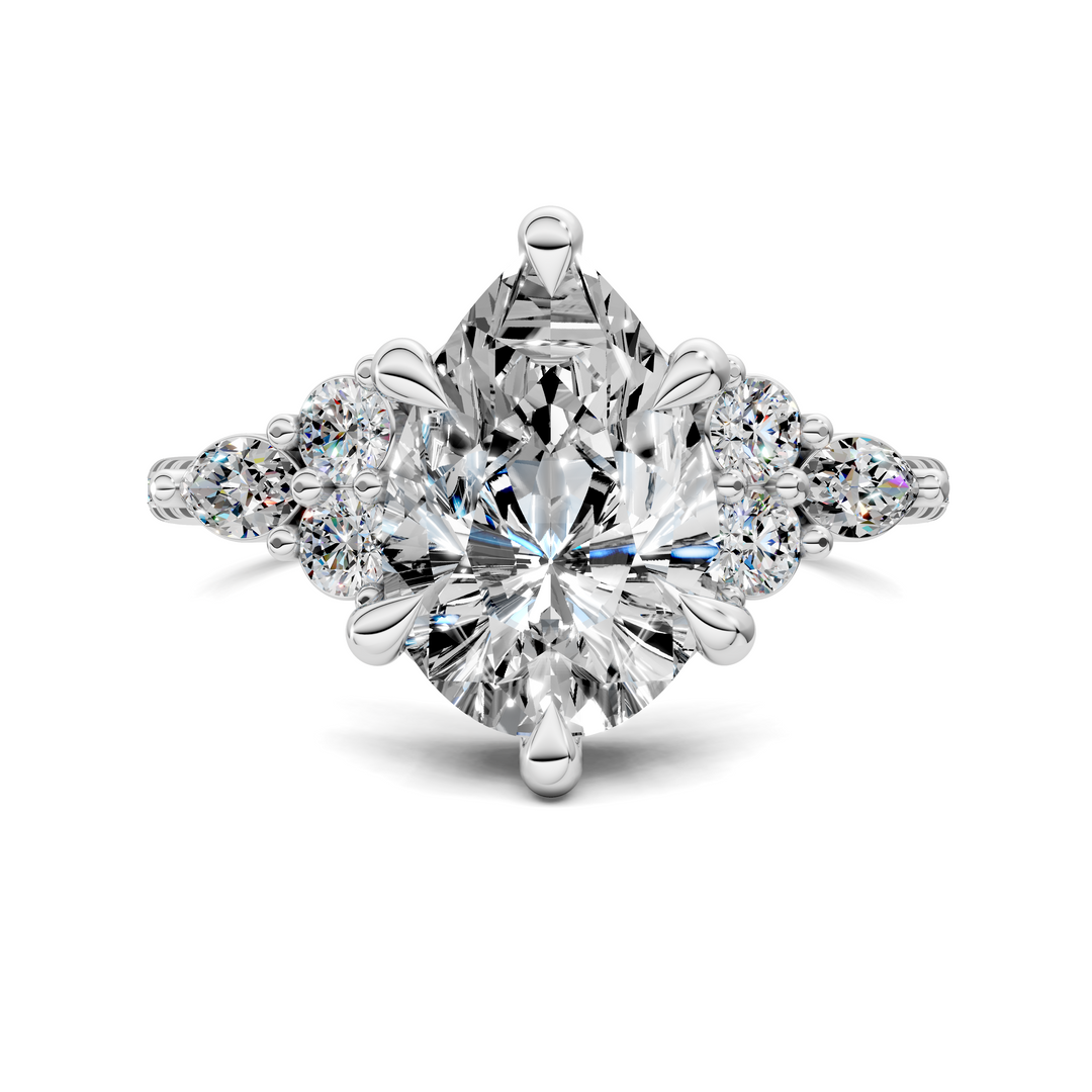 Eileen Round and Marquise Cluster Ring