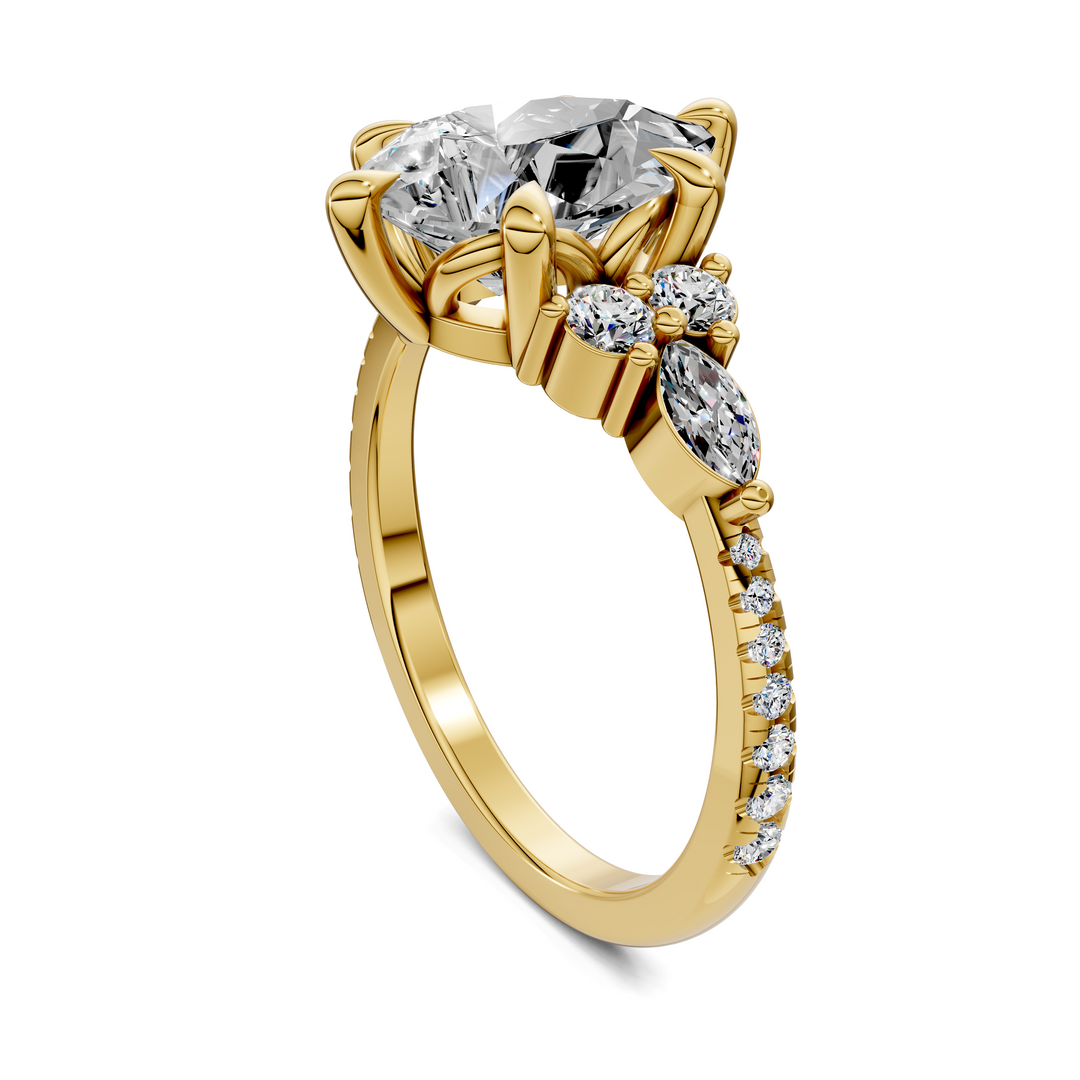 Eileen Round and Marquise Cluster Ring
