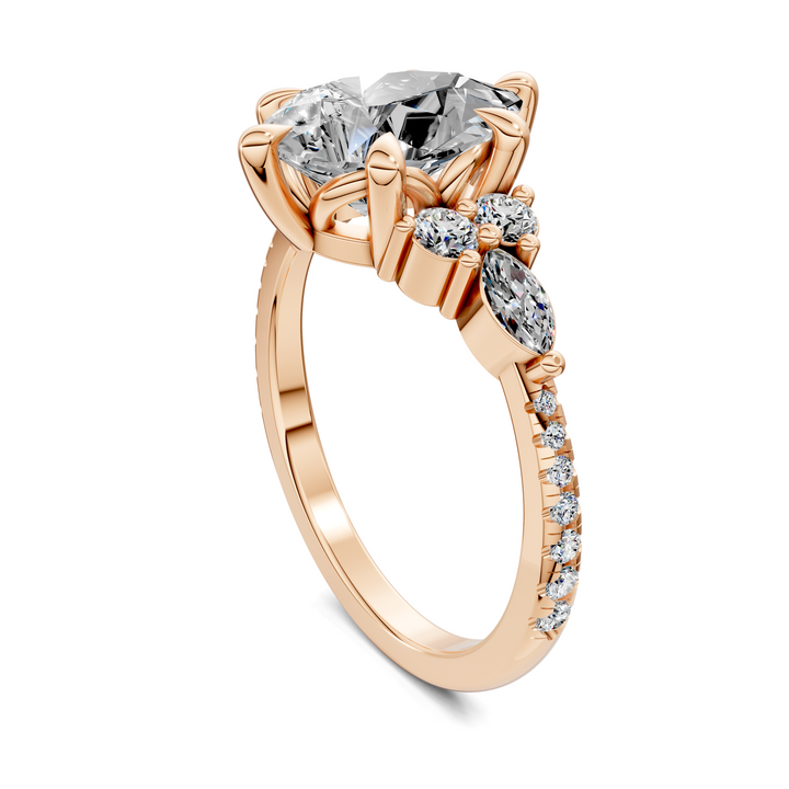 Eileen Round and Marquise Cluster Ring
