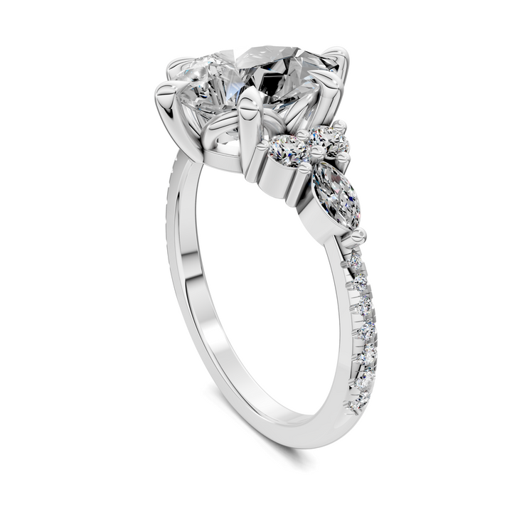 Eileen Round and Marquise Cluster Ring