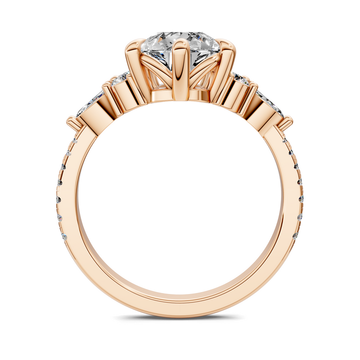 Eileen Round and Marquise Cluster Ring