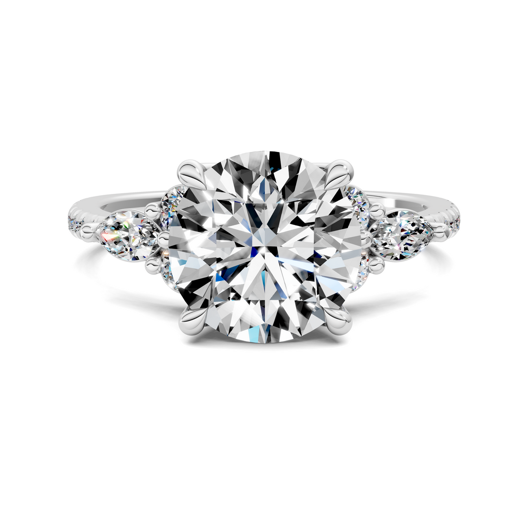 Eileen Round and Marquise Cluster Ring Setting