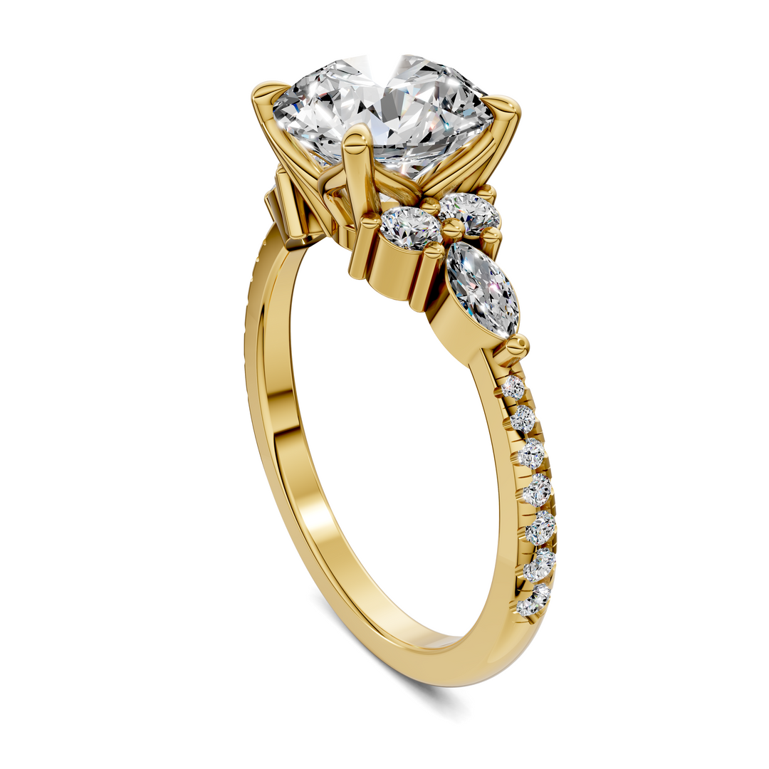 Eileen Round and Marquise Cluster Ring Setting