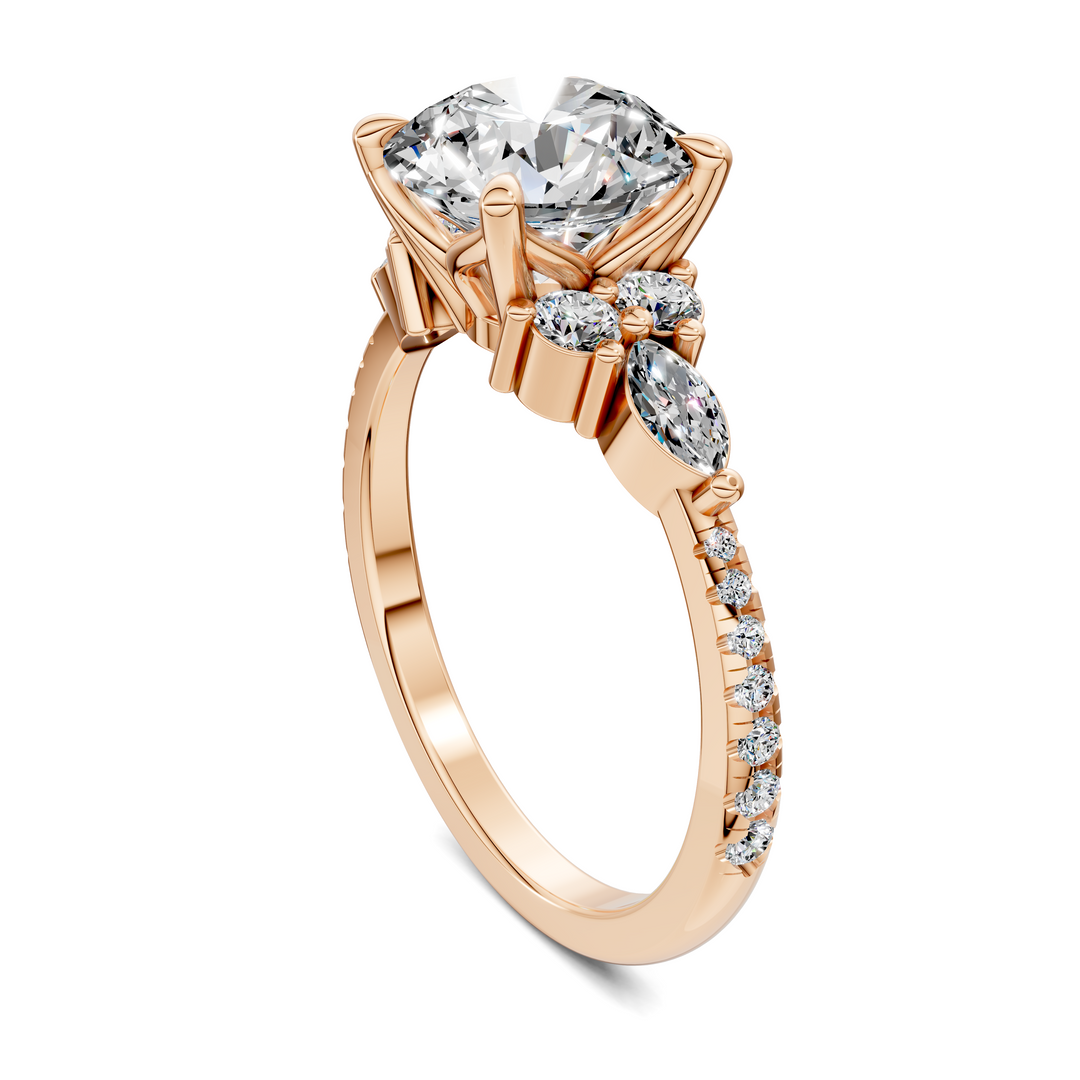 Eileen Round and Marquise Cluster Ring