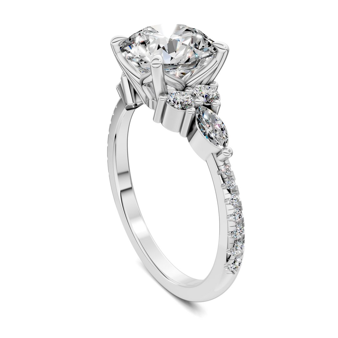 Eileen Round and Marquise Cluster Ring