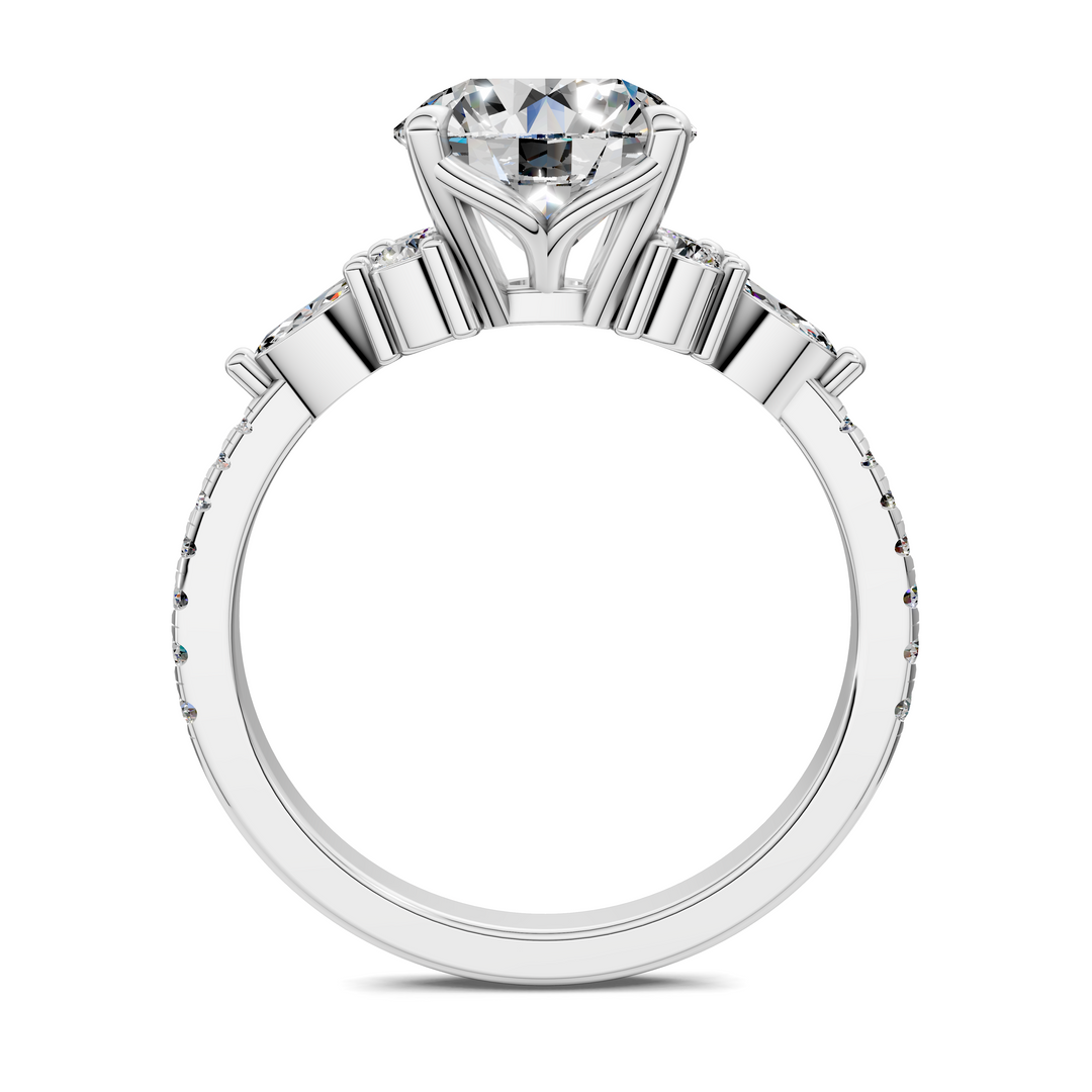 Eileen Round and Marquise Cluster Ring
