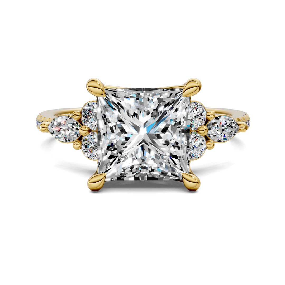 Eileen Round and Marquise Cluster Ring Setting