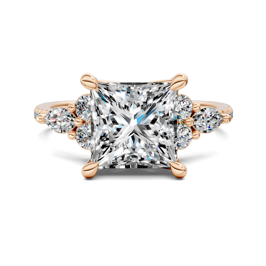 Eileen Round and Marquise Cluster Ring