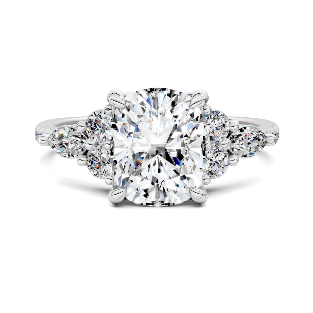 Eileen Round and Marquise Cluster Ring