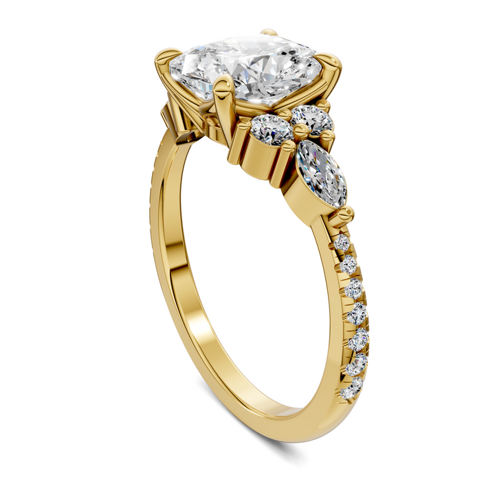 Eileen Round and Marquise Cluster Ring